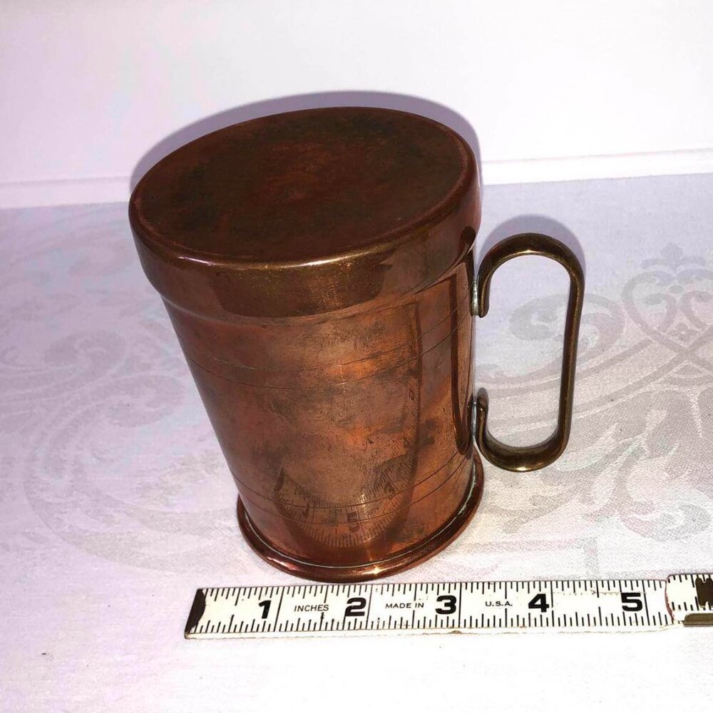 Copper tankard with brass handle - Picture 10 of 11
